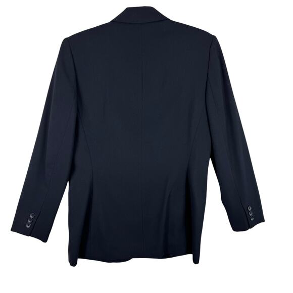 Eddie Bauer Black 100% Wool Single Breasted Button Up Lined Blazer Size 10 - Picture 2 of 5